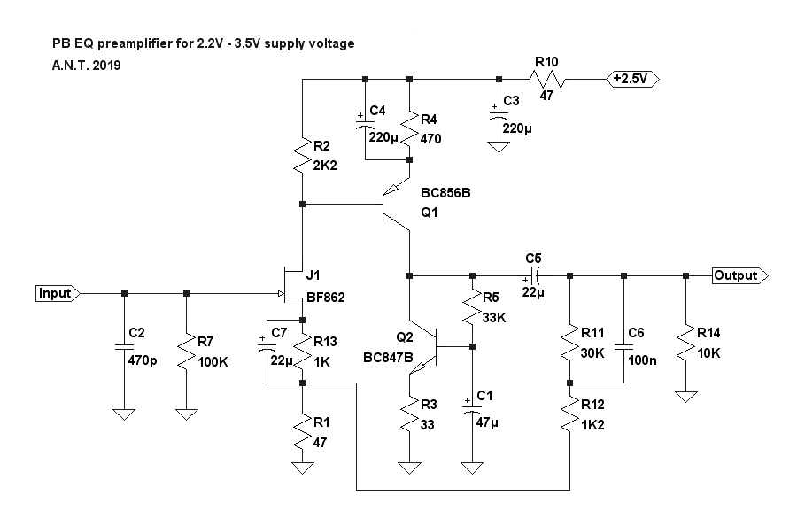 3 volts preamp for homemade walkman